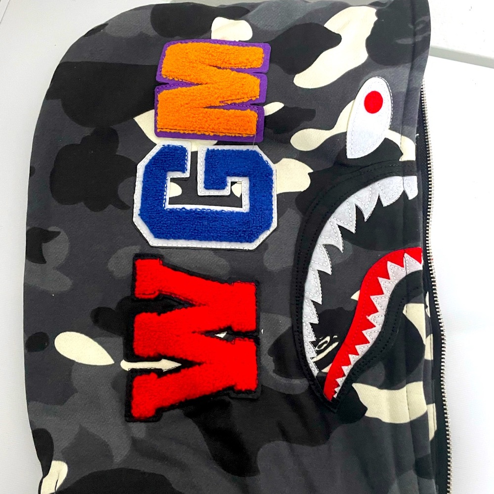 Bathing Ape Shark Star speckled babe hoodie zip up
